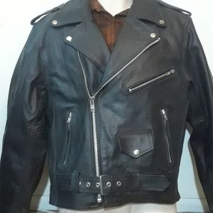 Leather Motorcycle Jacket 44